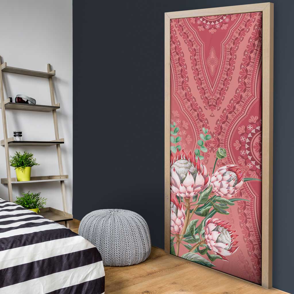Africa King Proteas Dashiki Motif Door Cover Peach Style