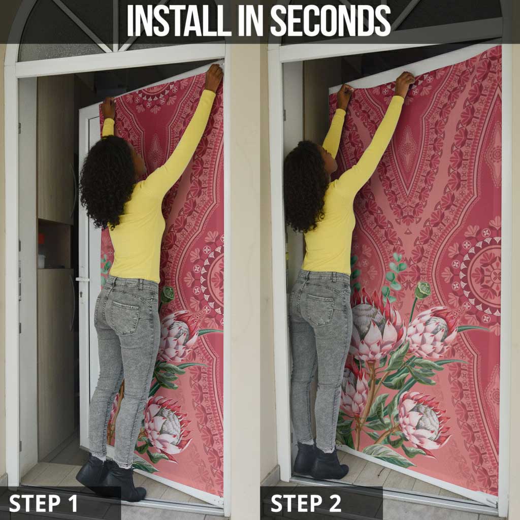Africa King Proteas Dashiki Motif Door Cover Peach Style