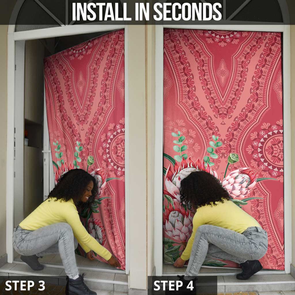Africa King Proteas Dashiki Motif Door Cover Peach Style