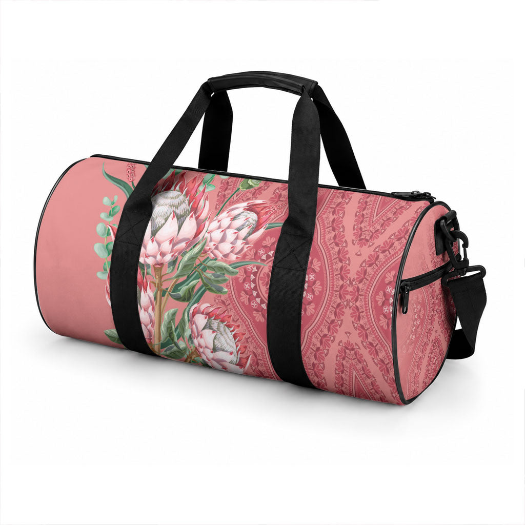 Africa King Proteas Dashiki Motif Duffle Bag Peach Style