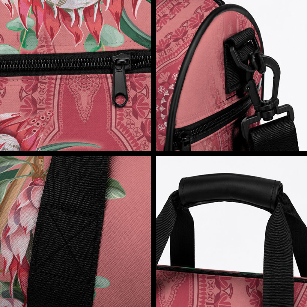 Africa King Proteas Dashiki Motif Duffle Bag Peach Style
