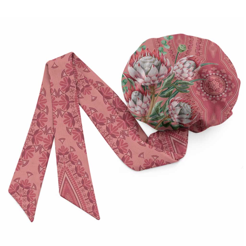 Africa King Proteas Dashiki Motif Easy Headwrap Peach Style