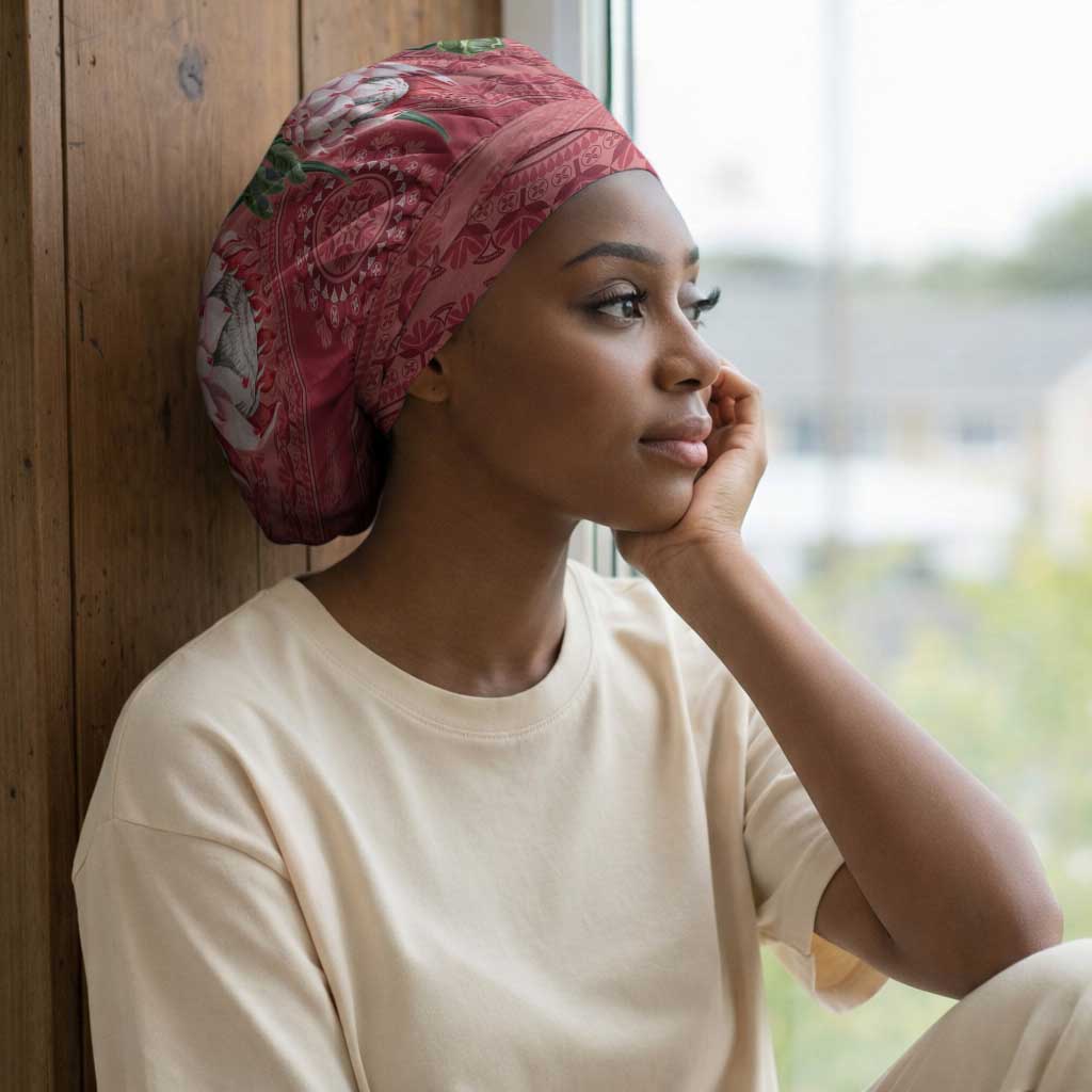 Africa King Proteas Dashiki Motif Easy Headwrap Peach Style