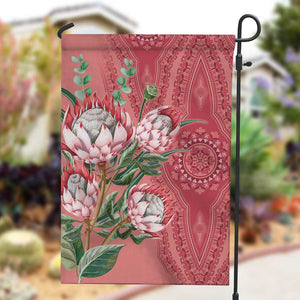 Afro King Proteas Dashiki Motif Garden Flag Peach Style