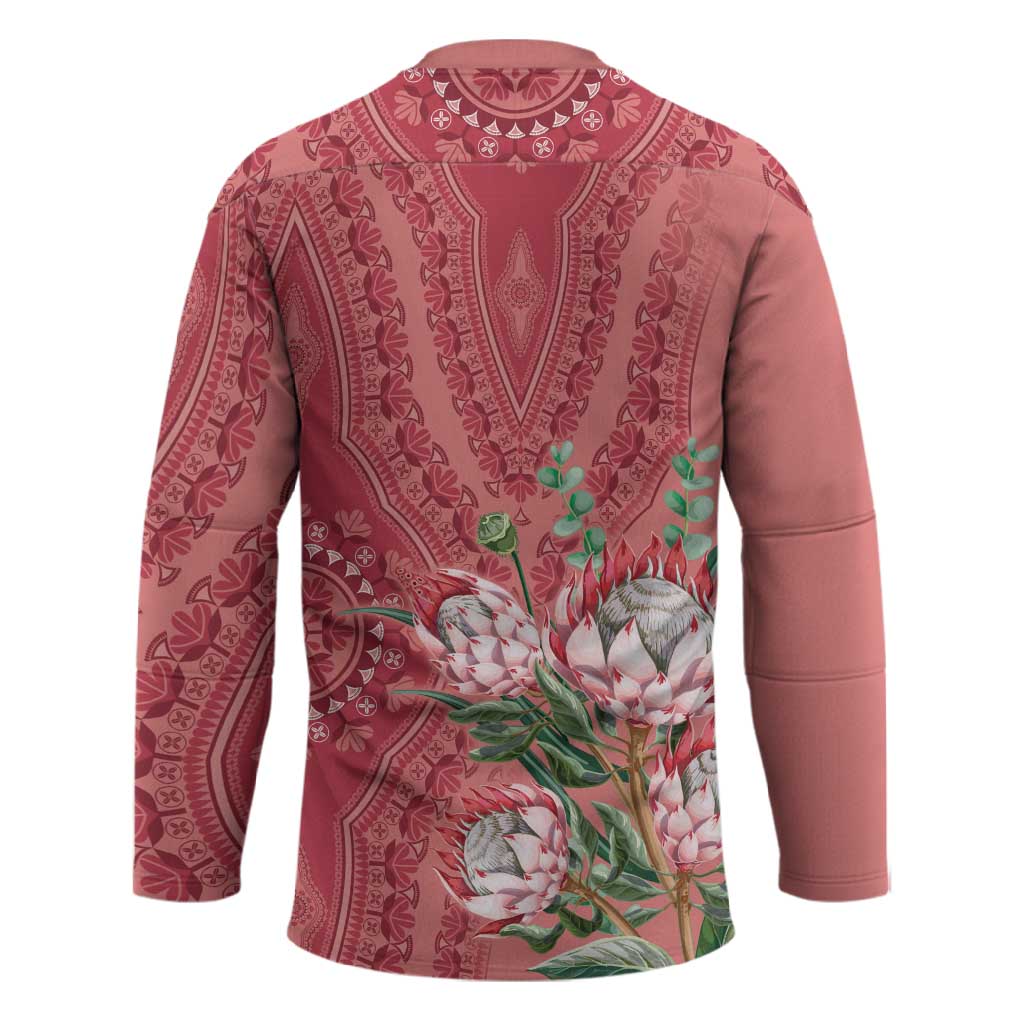 Africa King Proteas Dashiki Motif Hockey Jersey Peach Style