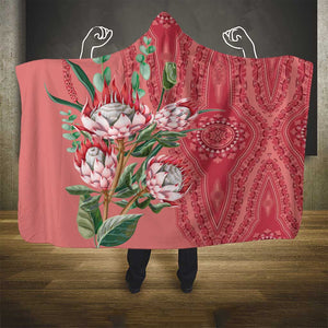 Afro King Proteas Dashiki Motif Hooded Blanket Peach Style