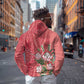 Afro King Proteas Dashiki Motif Hoodie Peach Style