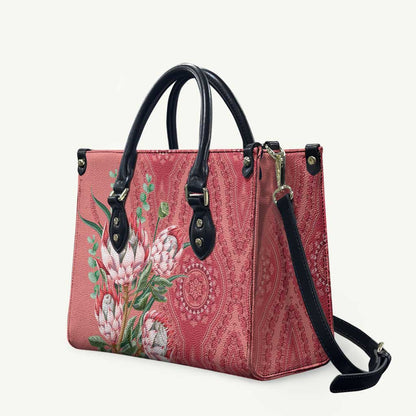 Africa King Proteas Dashiki Motif Leather Bag Peach Style