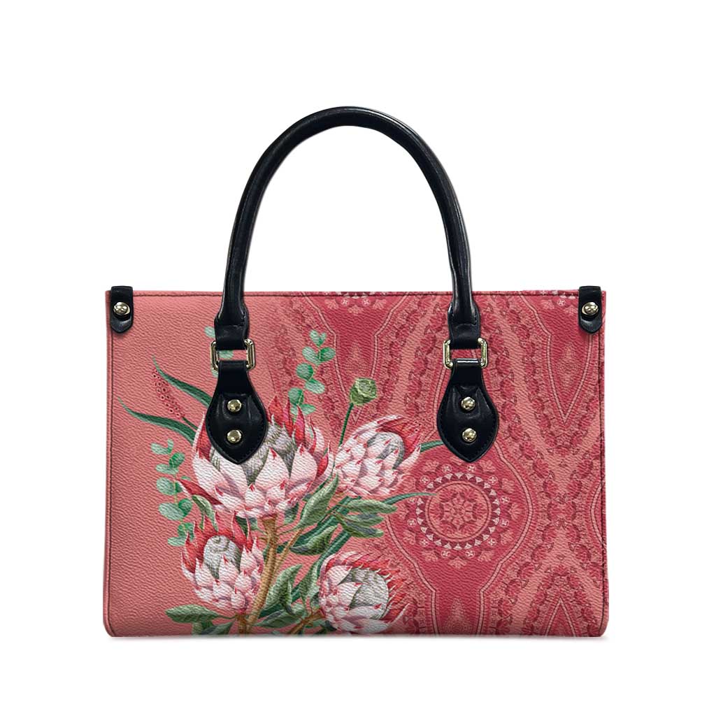 Africa King Proteas Dashiki Motif Leather Bag Peach Style