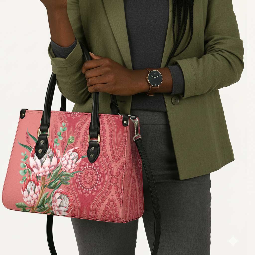 Africa King Proteas Dashiki Motif Leather Bag Peach Style