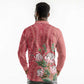 Afro King Proteas Dashiki Motif Long Sleeve Polo Shirt Peach Style