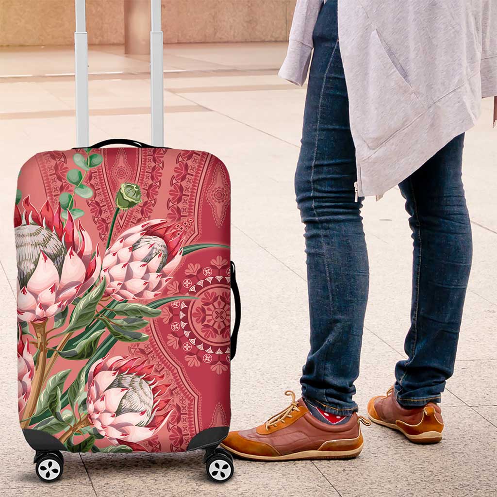 Afro King Proteas Dashiki Motif Luggage Cover Peach Style