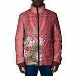 Africa King Proteas Dashiki Motif Padded Jacket Peach Style