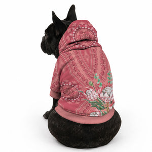Africa King Proteas Dashiki Motif Pet Hoodie Peach Style