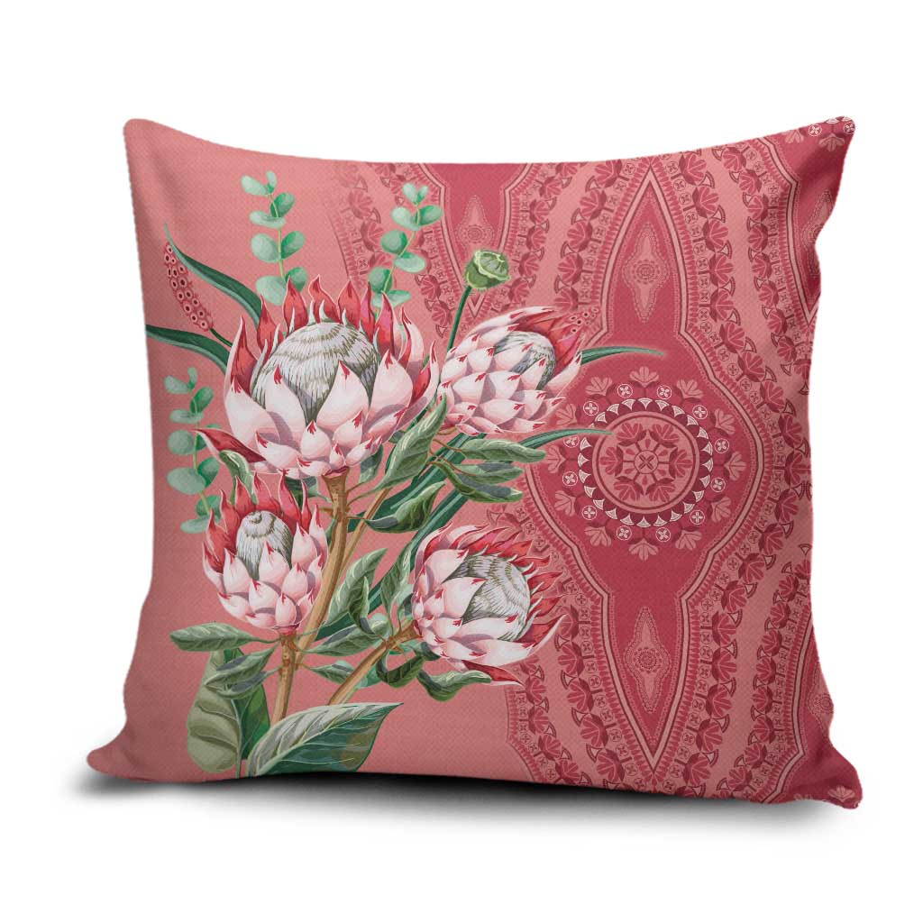Africa King Proteas Dashiki Motif Pillow Cover Peach Style