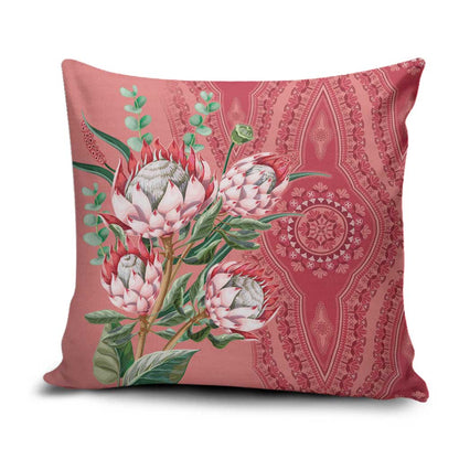Africa King Proteas Dashiki Motif Pillow Cover Peach Style