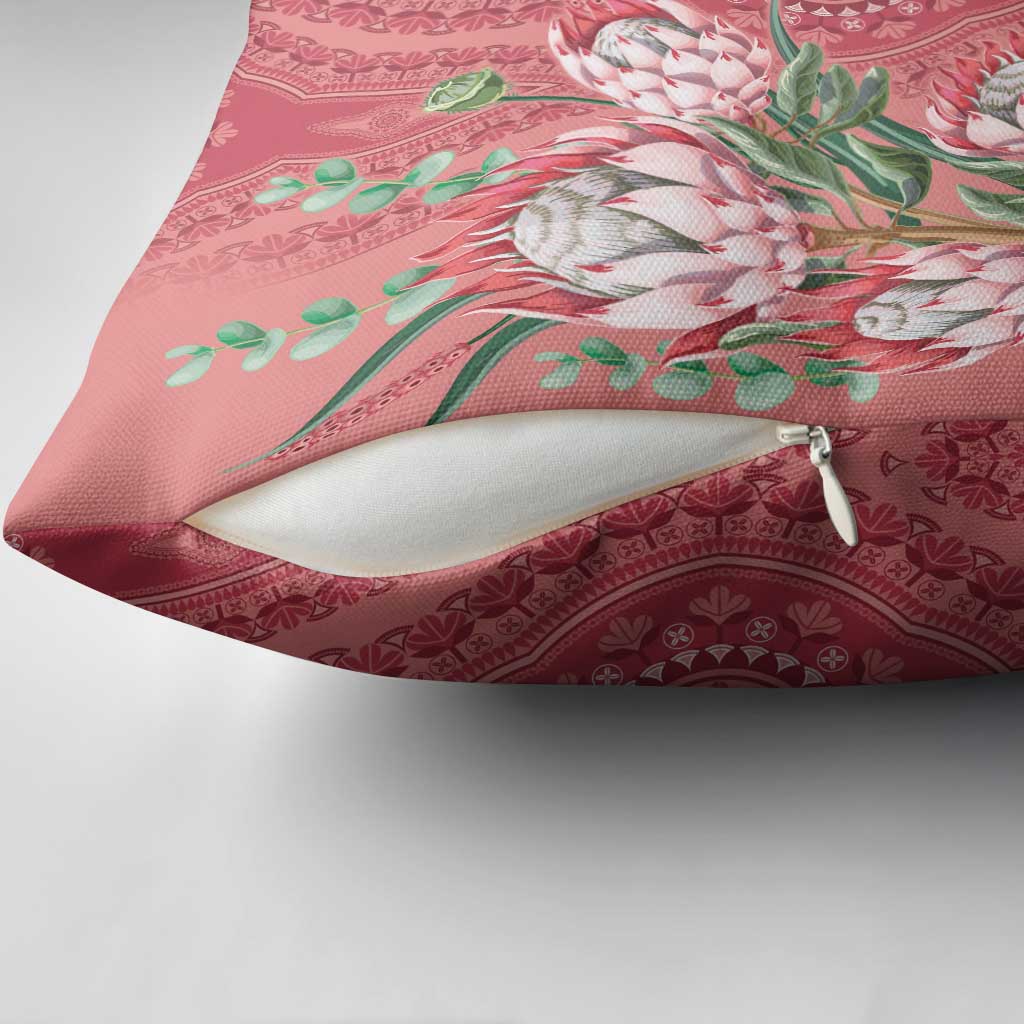 Africa King Proteas Dashiki Motif Pillow Cover Peach Style
