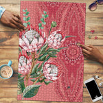 Africa King Proteas Dashiki Motif Puzzle Peach Style