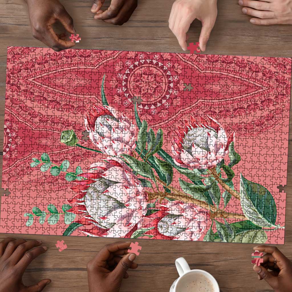 Africa King Proteas Dashiki Motif Puzzle Peach Style