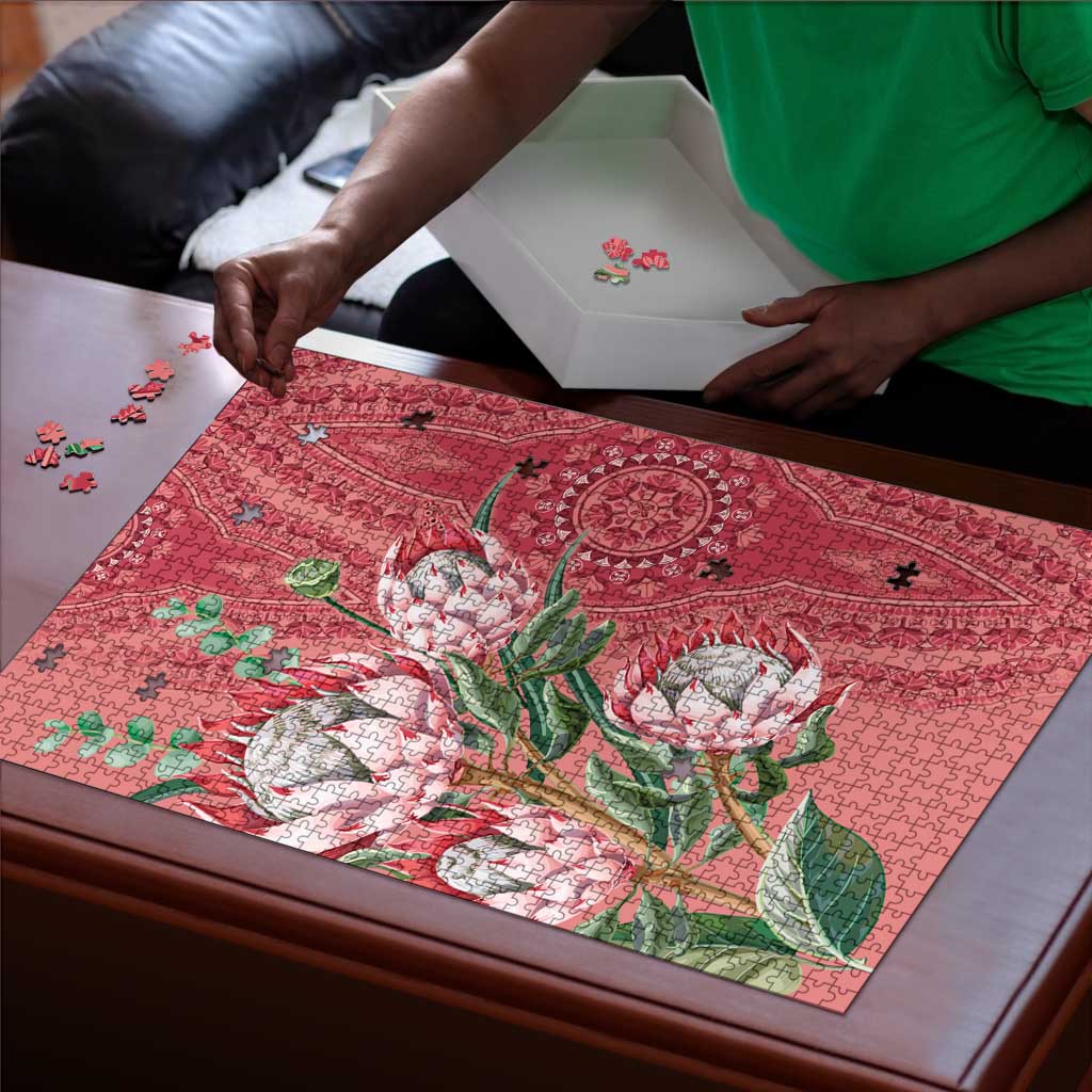 Africa King Proteas Dashiki Motif Puzzle Peach Style