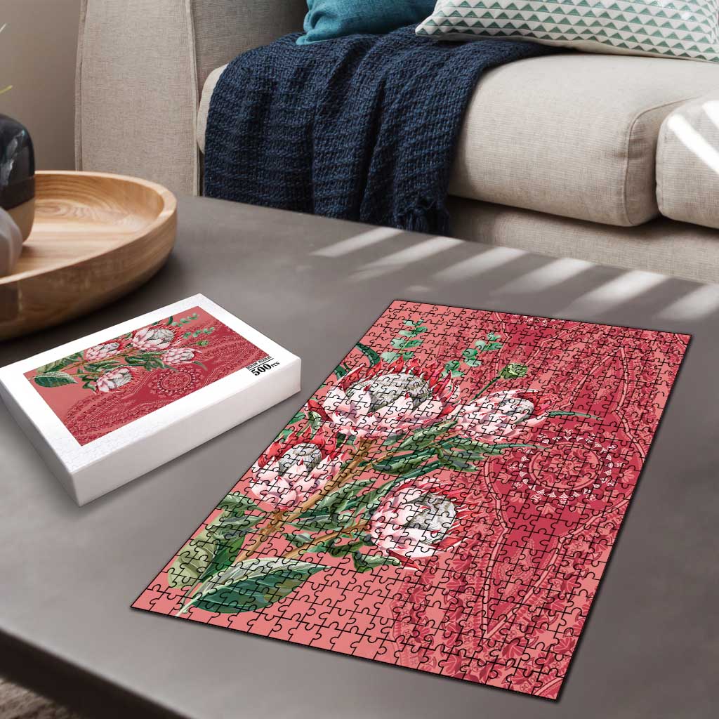 Africa King Proteas Dashiki Motif Puzzle Peach Style