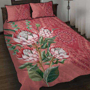 Afro King Proteas Dashiki Motif Quilt Bed Set Peach Style