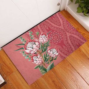 Afro King Proteas Dashiki Motif Rubber Doormat Peach Style