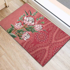 Afro King Proteas Dashiki Motif Rubber Doormat Peach Style