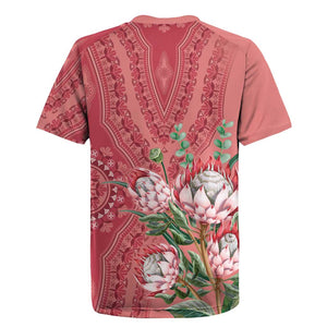 Afro King Proteas Dashiki Motif Rugby Jersey Peach Style