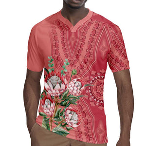 Afro King Proteas Dashiki Motif Rugby Jersey Peach Style