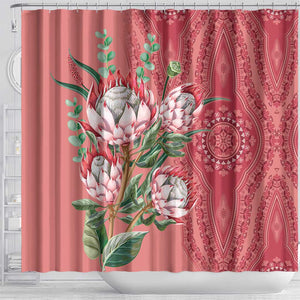 Afro King Proteas Dashiki Motif Shower Curtain Peach Style