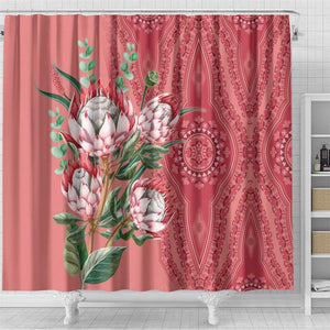 Afro King Proteas Dashiki Motif Shower Curtain Peach Style