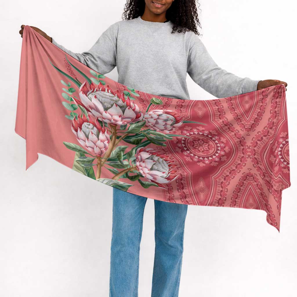 Africa King Proteas Dashiki Motif Simple Headwrap Peach Style