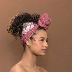 Africa King Proteas Dashiki Motif Simple Headwrap Peach Style