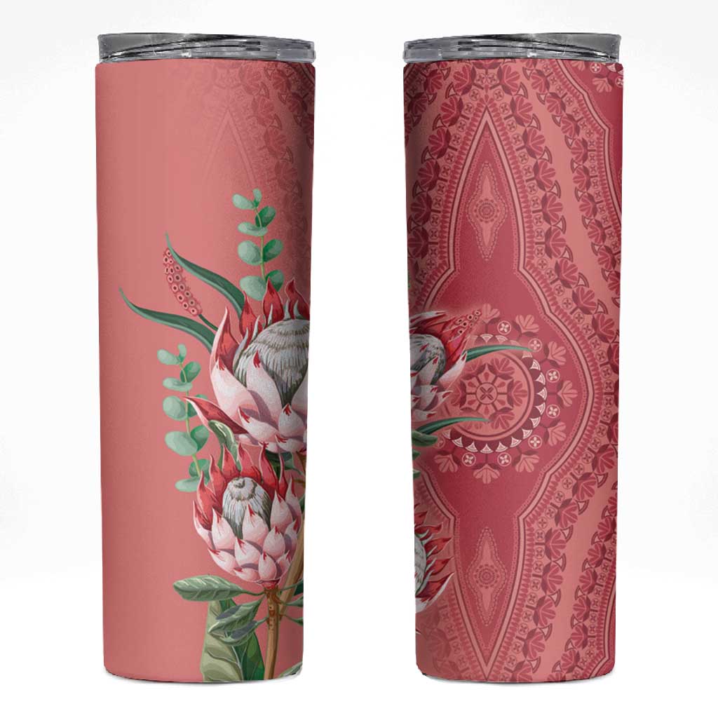 Afro King Proteas Dashiki Motif Skinny Tumbler Peach Style