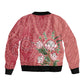 Afro King Proteas Dashiki Motif Sleeve Zip Bomber Jacket Peach Style