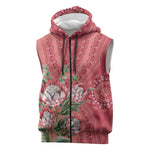 Afro King Proteas Dashiki Motif Sleeveless Zip Hoodie Peach Style - African Pride