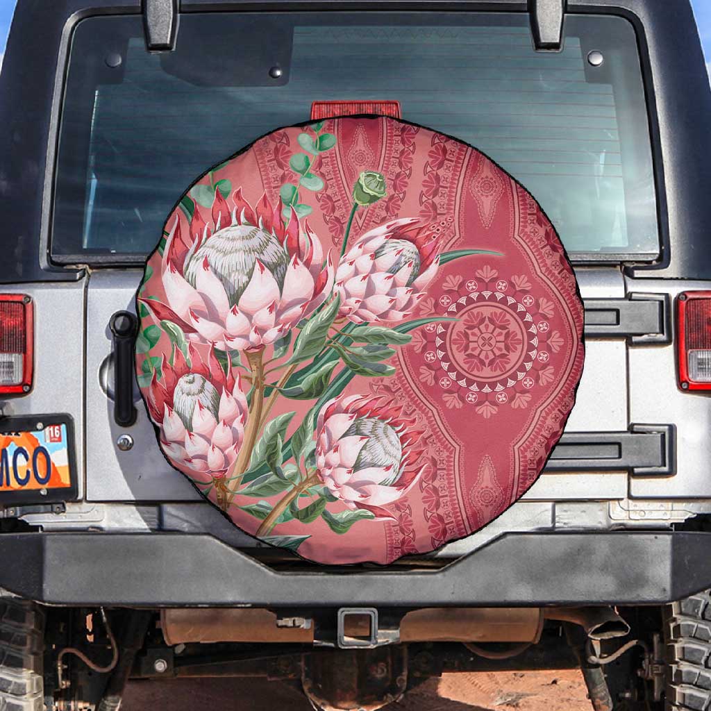 Afro King Proteas Dashiki Motif Spare Tire Cover Peach Style