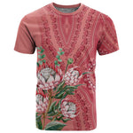 Afro King Proteas Dashiki Motif T shirt Peach Style