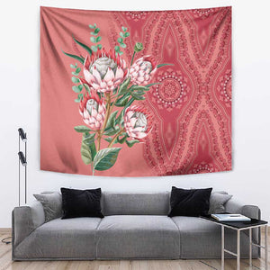 Afro King Proteas Dashiki Motif Tapestry Peach Style