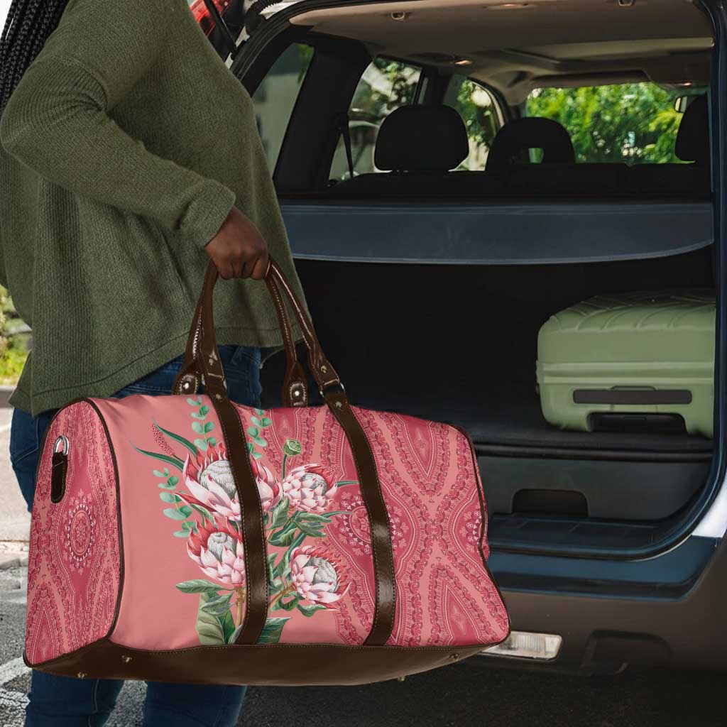 Africa King Proteas Dashiki Motif Travel Bag Peach Style