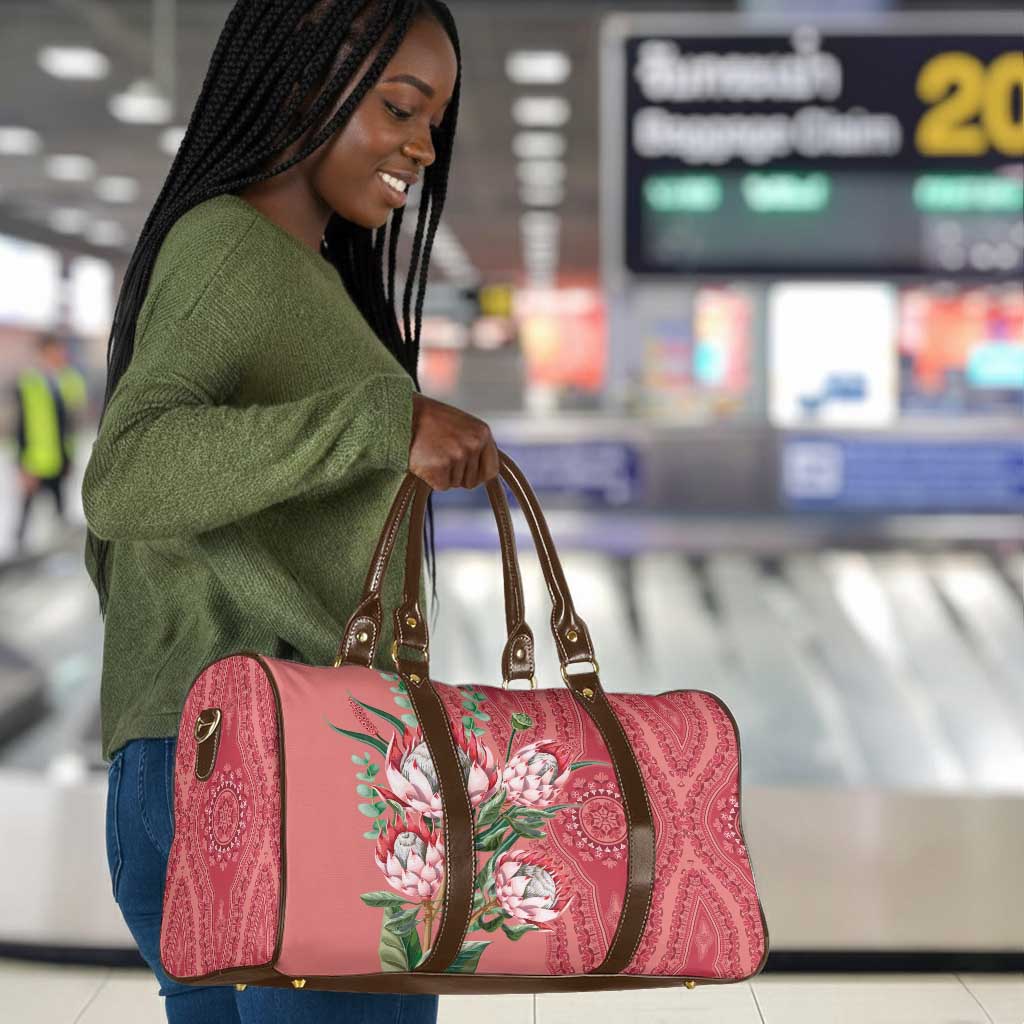 Africa King Proteas Dashiki Motif Travel Bag Peach Style
