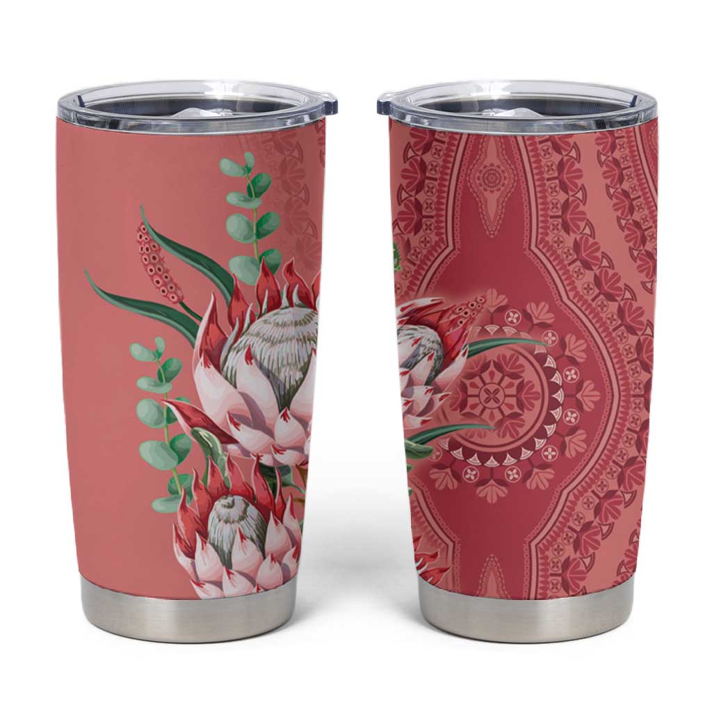 Afro King Proteas Dashiki Motif Tumbler Cup Peach Style