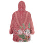 Afro King Proteas Dashiki Motif Wearable Blanket Hoodie Peach Style
