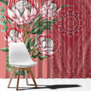 Afro King Proteas Dashiki Motif Window Curtain Peach Style