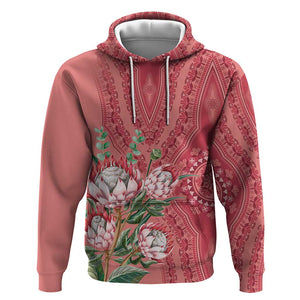 Afro King Proteas Dashiki Motif Zip Hoodie Peach Style