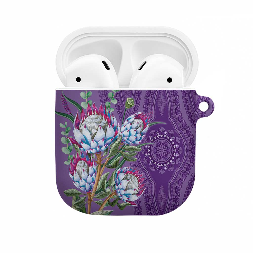Africa King Proteas Dashiki Motif AirPods Case Violet Style