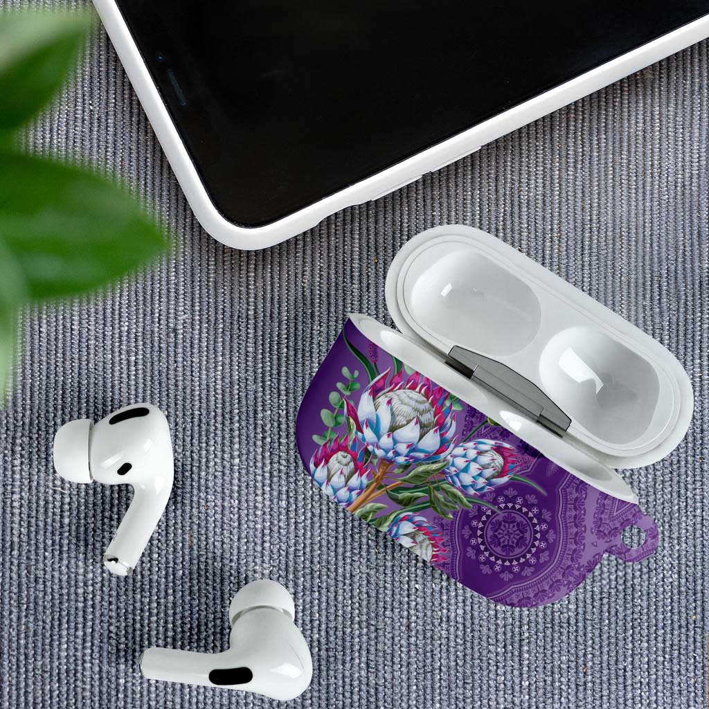 Africa King Proteas Dashiki Motif AirPods Case Violet Style