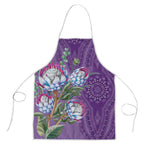 Africa King Proteas Dashiki Motif Apron Violet Style