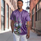 Afro King Proteas Dashiki Motif Baseball Jersey Violet Style